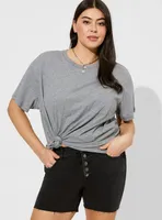 Relaxed Vintage Cotton Jersey Crew Neck Pocket Tee