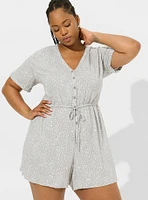 Rayon Slub Button Front Romper