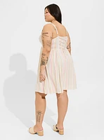 Mini Rayon Slub Fit Lace-Up Back n' Flare Dress