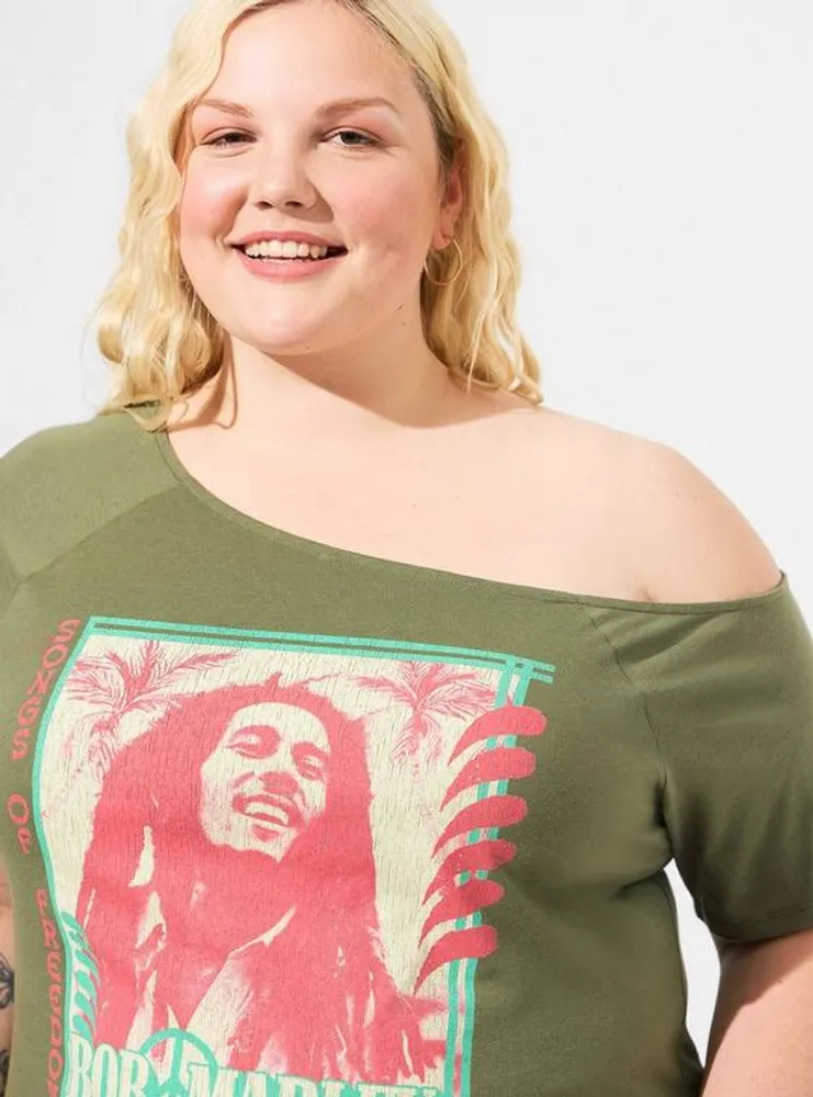 Bob Marley Classic Fit Cotton Off Shoulder Tee