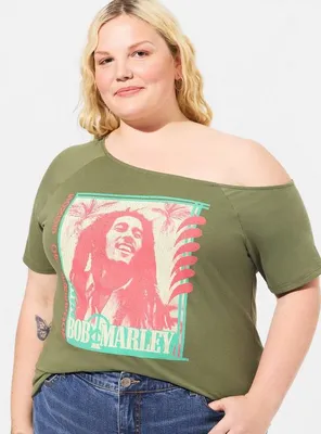 Bob Marley Classic Fit Cotton Off Shoulder Tee