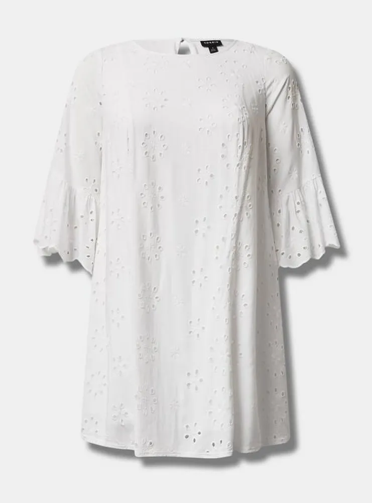 Torrid White Eyelet Fit & Flare Top, Size 3