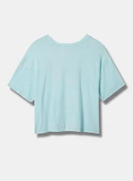 USA Relaxed Fit Super Soft Slub Crew Neck Crop Tee