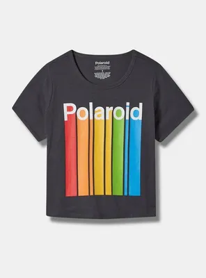 Polaroid Relaxed Fit Cotton Ringer Crop Tee
