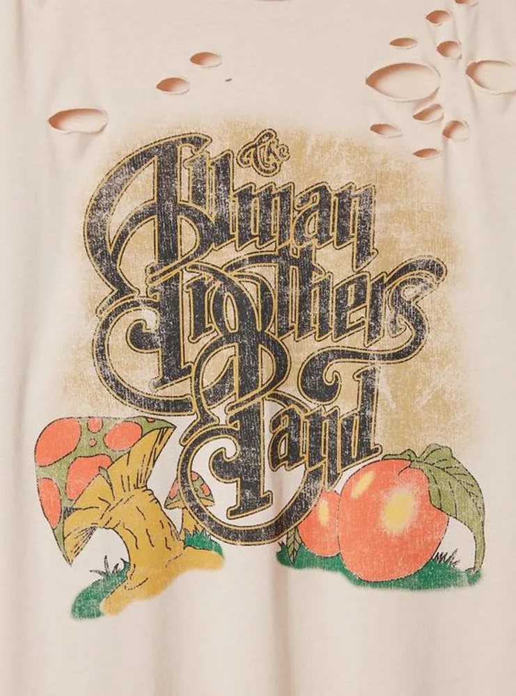 Allman Brothers Relax Fit Cotton Distressed Tunic Tee