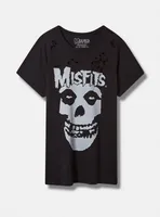 Misfits Relax Fit Cotton Distressed Tunic Tee