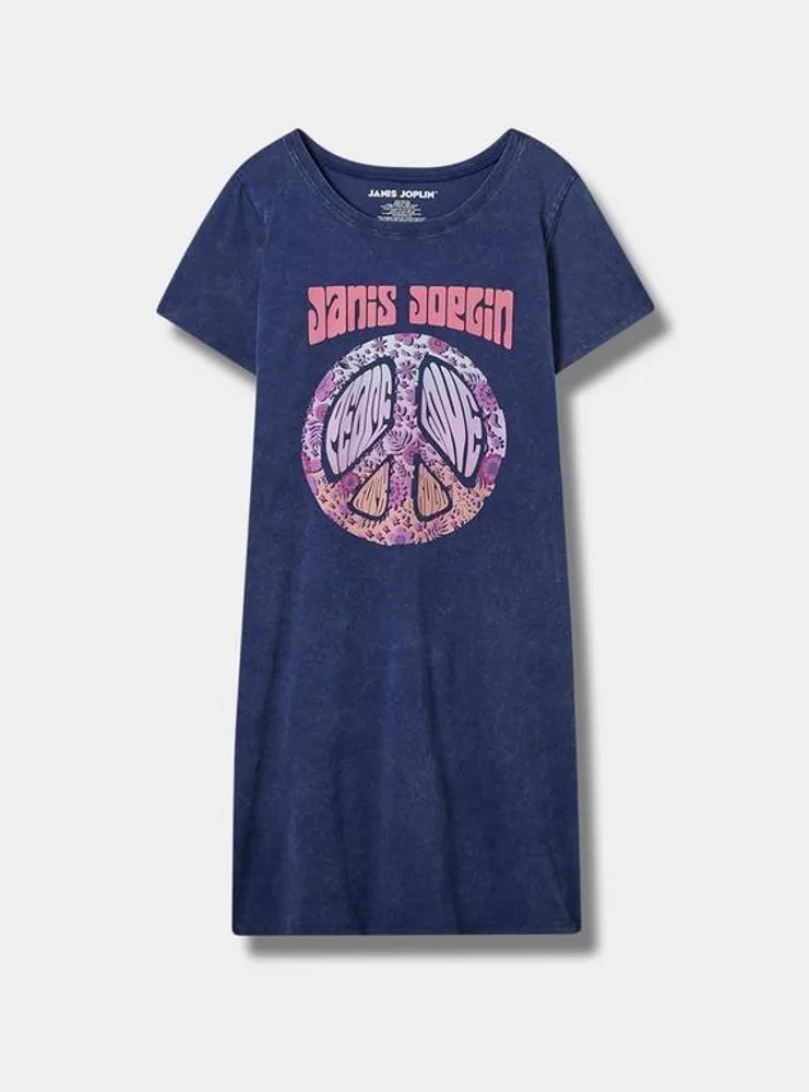 Janis Joplin Classic Fit Cotton Split Hem Tunic Tee