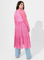 Betsey Johnson Mesh Tie Front Long Sleeve Kimono