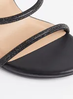 Lace Up Embroidered Heel Sandal (WW)
