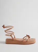 Tie Ankle Strappy Flatform Sandal (WW)