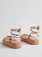 Tie Ankle Strappy Flatform Sandal (WW)