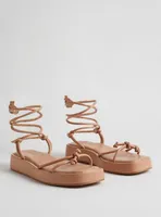 Tie Ankle Strappy Flatform Sandal (WW)