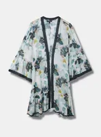 Textured Chiffon Midi Ruffle Kimono