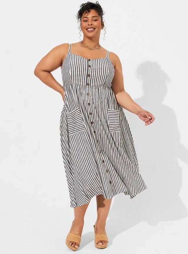 torrid, Dresses, Torrid Plus Size Black Gingham Plaid Midi Poplin  Sweetheart Shirred Dress