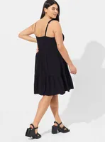 Mini Rayon Slub Corset Fit N Flare Dress