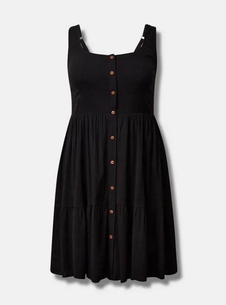 TORRID Mini Rayon Slub Puff Sleeve Skater Dress