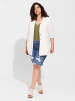 Linen Longline Button Front Blazer