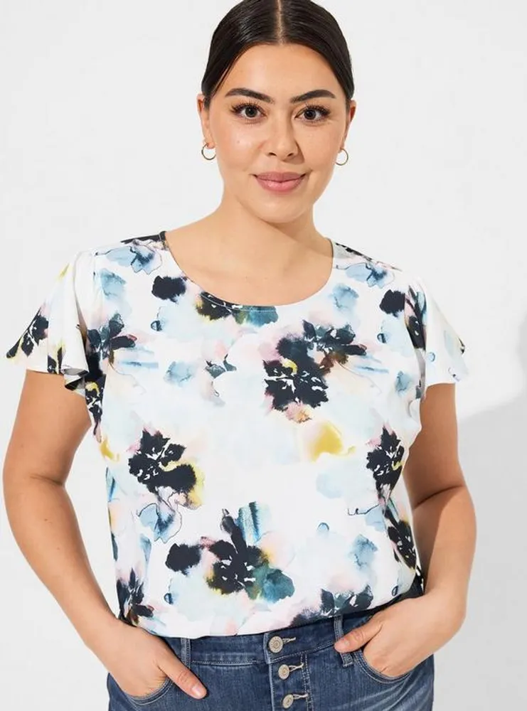 TORRID Georgette Dolman Flutter Short Sleeve Top