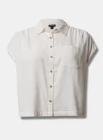 Double Gauze Button Up Short Sleeve Shirt Top