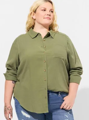 Lizzie Double Gauze Button-Up Long Sleeve Shirt