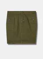 Mini Twill Button Fly Skirt