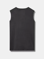 Palm Vacation Relaxed Fit Cotton Jersey Crew Neck Tank