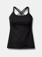 Performance Core Scoop Neck Strappy Back Active Tank with Mesh Support