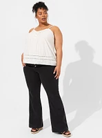 Linen Pintuck Crop Tank Top