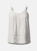 Linen Pintuck Crop Tank Top