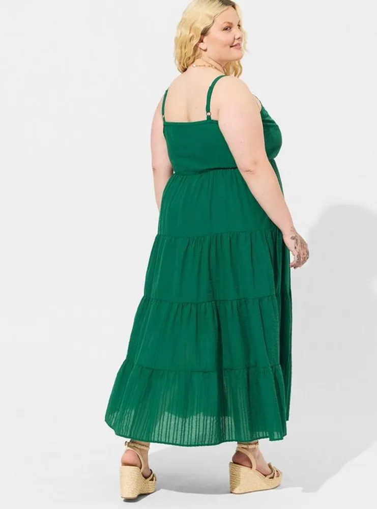 Maxi Seersucker Tiered Dress