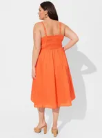 Midi Voile Pleated Bodice Sundress