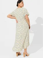 Maxi Rayon Slub Surplice Wrap Dress