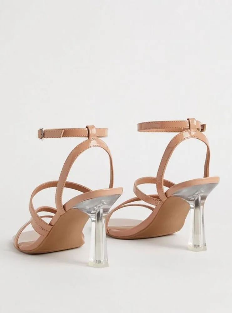 Strappy Lucite Heeled Sandal (WW)