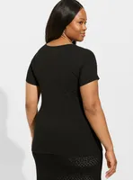 Fitted Super Soft Rib Square Neck Top