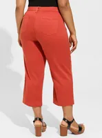 Crop Wide Leg Stretch Twill High Rise Patch Pocket Pant