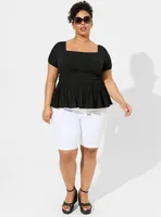 Washable Crinkle Gauze Cris Cross Back Top