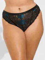 Two Tone Mid Rise Thong Panty