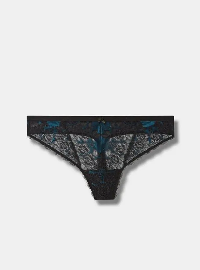 Plus Size - Cotton Mid-Rise Thong Lace Trim Panty - Torrid