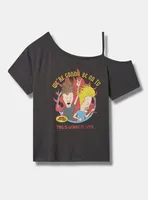 Beavis And Butthead Classic Fit Cotton One Shoulder Tee