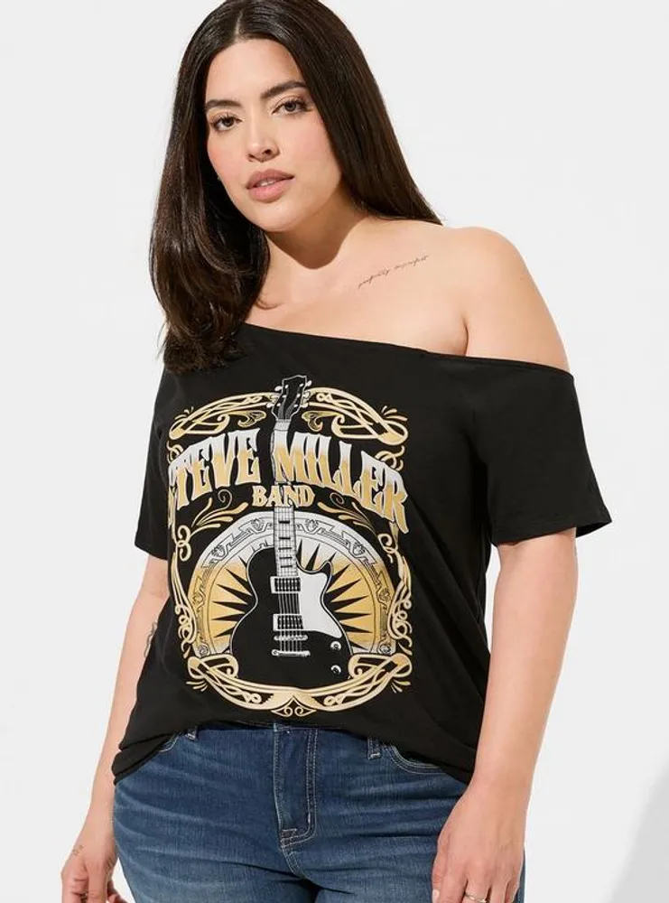 Steve Miller Classic Fit Cotton Off Shoulder Tee