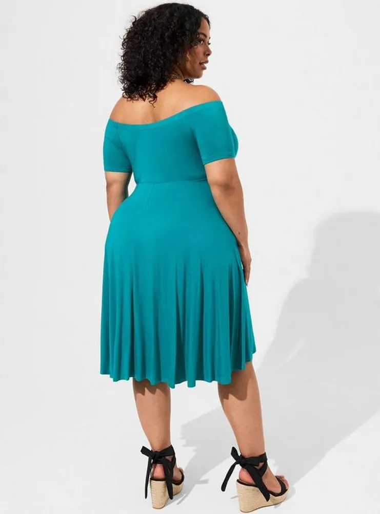 Mini Supersoft Off Shoulder Skater Dress