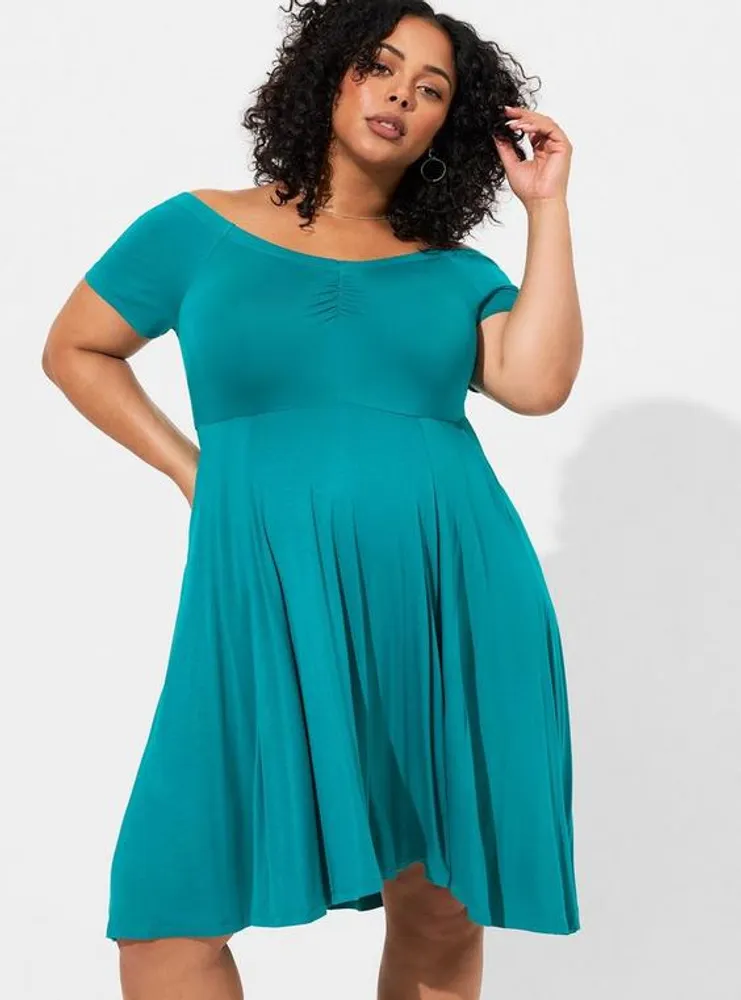 Mini Supersoft Off Shoulder Skater Dress