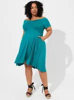 Mini Supersoft Off Shoulder Skater Dress