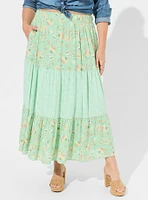 Maxi Washable Gauze Tiered Shirring Skirt