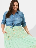 Maxi Washable Gauze Tiered Shirring Skirt