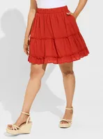 Mini Clip Dot Ruffled Tiered Skirt