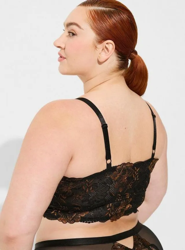 Plus Size - Retro Lace Bralette Top with High Neck - Torrid