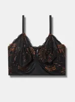 Unlined Cross Dye Lace Longline Bralette