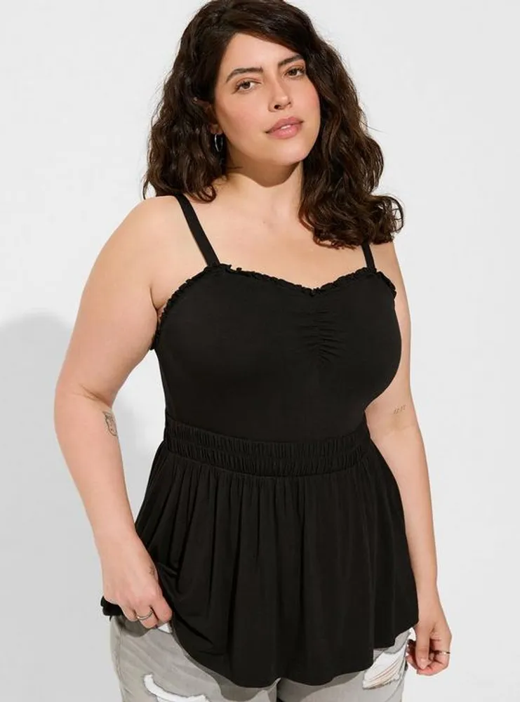 Super Soft Sweetheart Ruched Babydoll Top