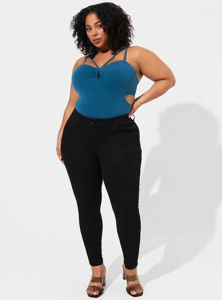 Plus Size - Black Mesh Strappy Bodysuit - Torrid